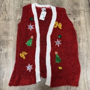 Festive Red Holiday Cardigan